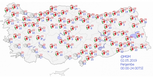 Ülke genelinde sağanak geçişleri bekleniyor